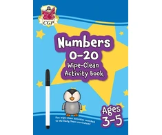 KNYGA Bookshop Cgp Books Numbers 0-20 Wipe-Clean Activity Book for Ages 3-5 (with pen)