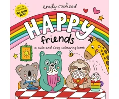 KNYGA Coxhead Emily Happy Friends: A Cute and Cosy Colouring Book: Enjoy HOURS of holiday fun - perfect for kids, teens and adults, with wholesome scenes, cute animal friends, bold and easy designs to relax with