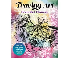 KNYGA Davenport, Aurelia Tracing Art: Beautiful Flowers: Over 40 Floral Designs to Ink into a Charming Artwork