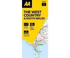 KNYGA folded AA Road Map The West Country &amp; South Wales