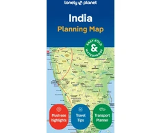 KNYGA folded Lonely Planet India Planning Map