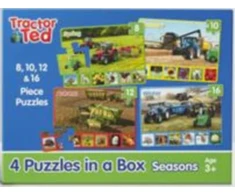 KNYGA HEARD, ALEXANDRA 4 puzzles in a box - Tractor Ted: Four Seasons on the Farm Puzzles - Spring, Summer, Autumn and Winter - Perfect for Kids age 3+