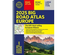 KNYGA Philips Maps 2025 Philip's Big Road Atlas of Europe