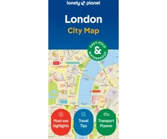 KNYGA Lonely Planet London City Map: Durable, Atsparus vandeniui, Easy-Fold Planning Map with Attractions &amp; Walking Tours