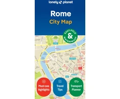 KNYGA Lonely Planet Rome City Map: Durable, Atsparus vandeniui, Easy-Fold Planning Map with Attractions &amp; Walking Tours