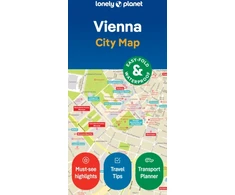 KNYGA Lonely Planet Vienna City Map: Durable, Atsparus vandeniui, Easy-Fold Planning Map with Attractions &amp; Walking Tours