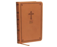 KNYGA Nelson Thomas KJV Holy Bible: Value Compact Thinline, Brown Leathersoft, Raudona Letter, Comfort Print: King James Version