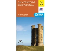 KNYGA Ordnance Survey Cotswolds, Burford, Chipping Campden, Cirencester &amp; Stow-on-the Wold