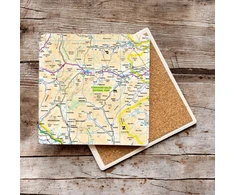 KNYGA Bookshop OS Map Ceramic Single Coaster - Yorkshire Dales National Park