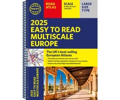KNYGA Philips Maps 2025 Philip's Easy to Read Multiscale Road Atlas Europe