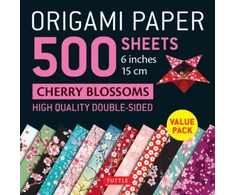 KNYGA Publishing Tuttle Origami Paper 500 sheets Cherry Blossoms 6 inch (15 cm): Tuttle Origami Paper: High-Quality Double-Sided Origami Sheets Printed with 12 Different Patterns (Instructions for 6 Projects Included)