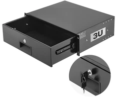 3U stalčius montavimui į spintą, apkrova 22,68 kg, su spynele