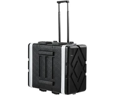 5U įrangos dėžė (rack case) su ratukais ir rankena. ABS. 480 mm