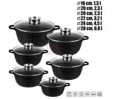 Akmens masės 12 dalių puodų rinkinys ZL-8526