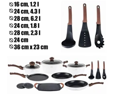 Akmens masės 15 dalių puodų rinkinys ZL-8592