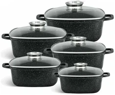 Akmens masės puodų rinkinys StoneChef Prime BERIMAX 10 dalių