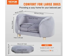 Aksominė sofa-lova mažiems augintiniams. iki 30 kg. tamsiai pilka