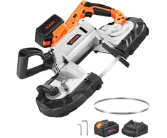 Akumuliatorinis kompaktiškas juostinis pjūklas 20V gylis 127 mm
