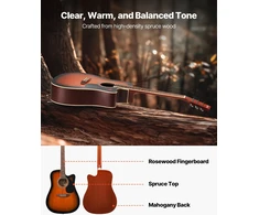Akustinė gitara Cutaway 41 col. (1041.4 mm) su minkštu dėklu