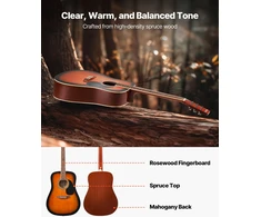 Akustinė gitara Dreadnought 41 col. (1041.4 mm). 6 stygos. sunburst spalvos