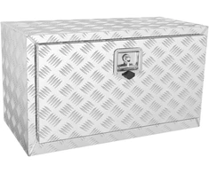 Aliumininė įrankių dėžė sunkvežimio važiuoklei. 760x355x405 mm. su rankena