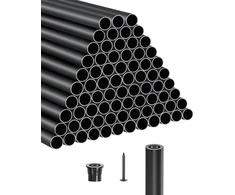 Aliumininiai laiptų baliustrai. apvalūs metaliniai atsparūs drėgmei turėklai. matinės juodos spalvos. 19 x 660 mm. 101 vnt.