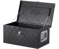 Aliuminio įrankių dėžė sunkvežimio kėbului 50.8 x 30.5 x 24.1 cm. juoda. su spynele