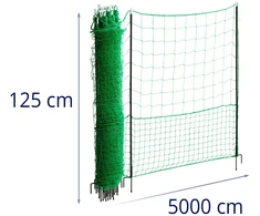 Apsauginė vištų aptvėrimo tvora 125 x 50 m žalia
