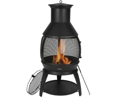 Atspari aukštai temperatūrai kaminų krosnelė (chiminea) 559 mm. rutulio formos geležinis kaminas barbekiu ir šildymui