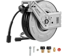 Automatinis plovimo mašinos žarnos ritinys 19.8 m x 6.4 mm. iki 3200 PSI. plieno