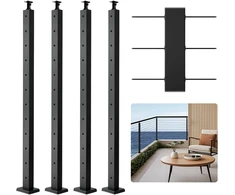 Balkono tvoros turėklų komplektas. 4 vnt.. 1067 x 100 x 100 mm. stulpeliai sodo. balkono ir tilto skydeliams