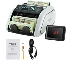Banknotų skaičiavimo aparatas su UV/MG/IR/DD padirbtų banknotų detektoriumi, USD ir EUR, dviguba LCD