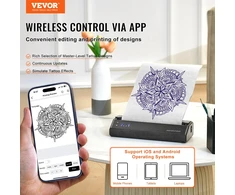 Belaidis Bluetooth tatuiruočių šablonų spausdintuvas. su 10 lapų. suderinamas su telefonais