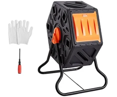 Besisukanti sodo kompostinė. 70 l. dviejų kamerų. 360° rotacija. PP be BPA. krovumas iki 20 kg