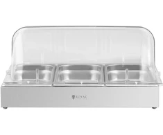 Bufeto vitrina su rolltop dangčiu 3x GN 1/3 3x26L