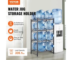 Butelių laikiklis 4 lygių. 18.9 L. geležinis. 8 buteliams. sidabrinis