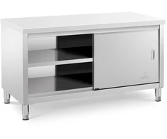 Centrinis darbo stalas su spinta 150 x 70 x 85 cm nerūdijantis plienas