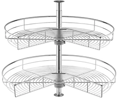 Chromuotas kampinis virtuvės spintelės organizeris. inksto formos. sukasi 360°. 710 mm