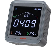 CO2 detektorius 400-5000 ppm, oro kokybės monitorius su temp./drėgmės ekranu