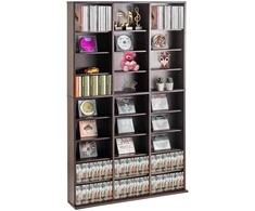 Daugiaaukštė medijų laikymo spintelė iki 756 CD/DVD. 27 skyriai. reguliuojamos lentynos