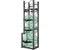 Dujų balionų stovas. 1x22.7kg + 2x13.6kg + 3 mažiems balionams. 39.5x33x126.5 cm
