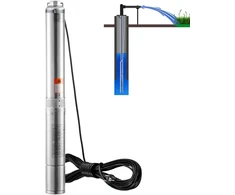 Dulkių siurblys Panardinamas gilių šulinių siurblys. IP68. 750 W. 230 V. kėlimo aukštis 75 m. 9.1 m kabelis. su valdymo dėže