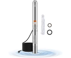 Dulkių siurblys Panardinamasis nerūdijančio plieno siurblys giliems šuliniams. IP68. galia 1100 W. našumas 100 l/min. kėlimo aukštis 75 m