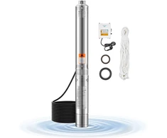Dulkių siurblys Panardinamasis siurblys giliems šulinių gręžiniams IP68. 1100 W. 230 V. debitas 65 l/min. kėlimo aukštis 85 m