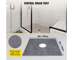 Dušo padėklo komplektas 1219x1219 mm ABS centrinis nuotekas 10 cm nerūdijančio plieno grotelė