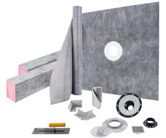 Dušo padėklo komplektas 1219x1219 mm ABS centrinis nuotekas 10 cm nerūdijančio plieno grotelė