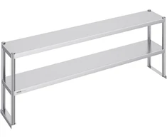 Dviejų lygių nerūdijančio plieno stelažas 305x1829x600 mm. reguliuojamas aukštis. virtuvei ir dirbtuvėms