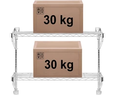 Dviejų lygių sieninė lentyna iš plieno iki 60 kg