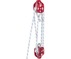 Dviguba skriemulio talpykla (bloko-skriemulio komplektas). 3.5 t. virvė 46 m. 12 mm