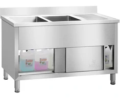 Dvigubas pramoninis plautuvas su spintele Royal Catering 140 cm